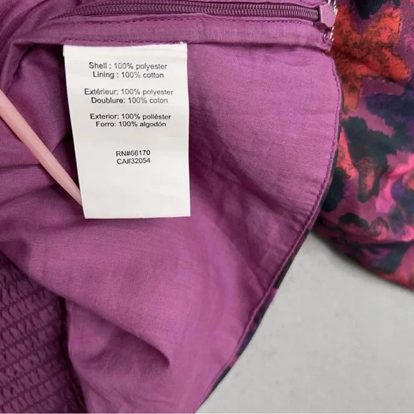 Anthropologie Samant Chauhan Blouse 2X Purple Floral Puff Square Ruched NWT - Picture 9 of 15